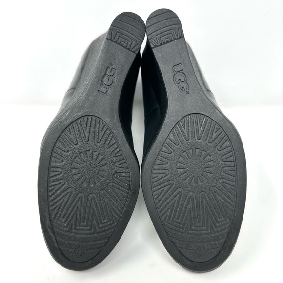 UGG Australia Meredith Womens Black Leather Wedge Ankle Boots - Picture 11 of 13